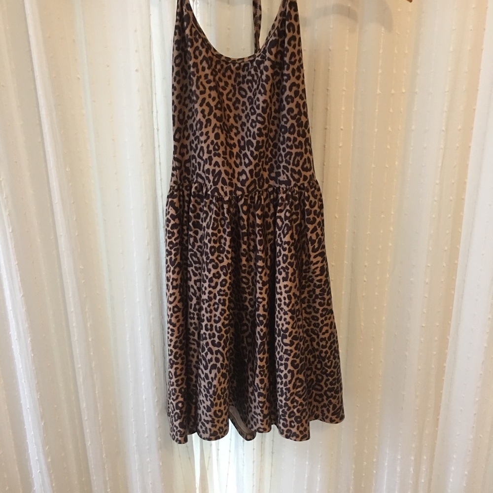 American Apparel Leopard Halter Dress